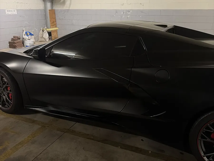 Sports car in the shop after tint installation