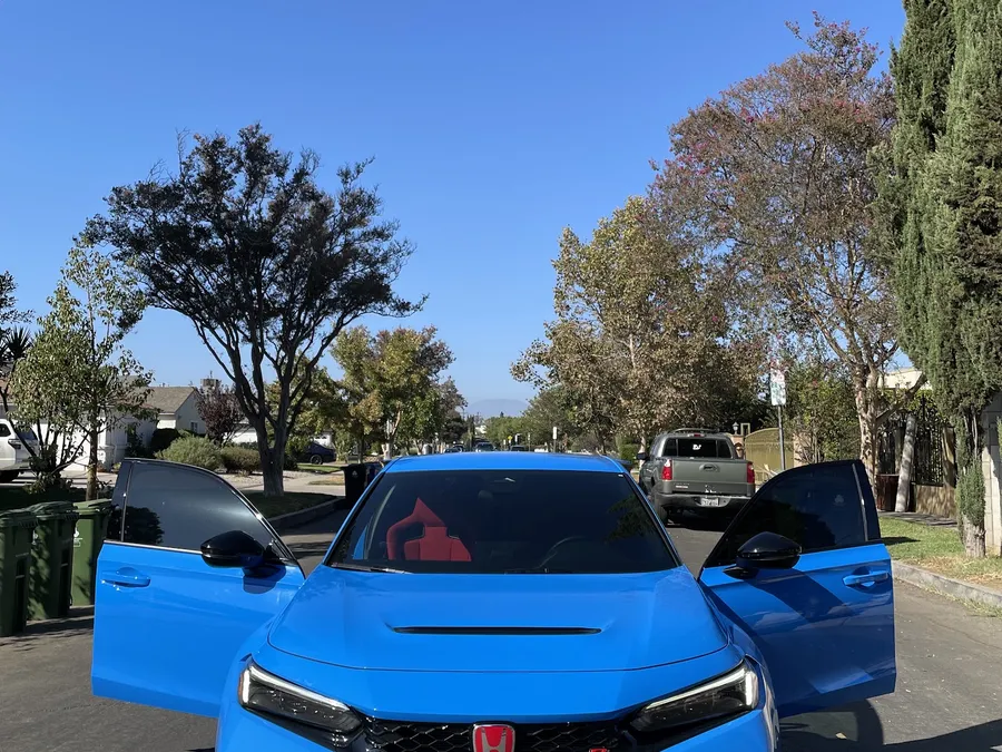 Blue Honda Civic Type R after ceramic window tinting